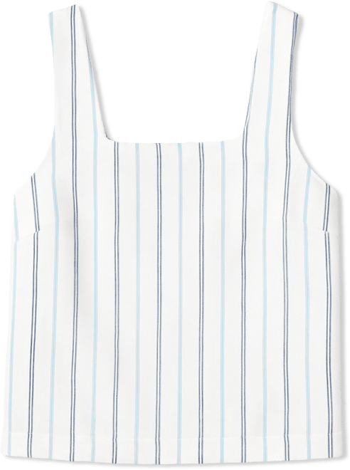 Juniors' Square-Neck Linen Tank Top