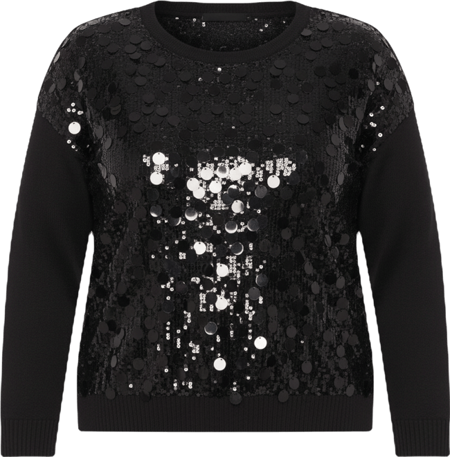 Plus Size Multi Paillette Crewneck Sweater