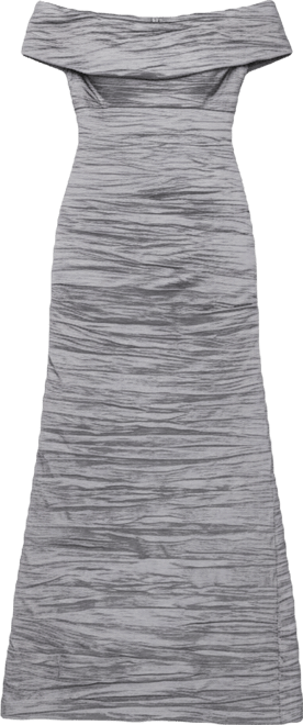 Women's Crinkle Detail Off-The-Shoulder Gown