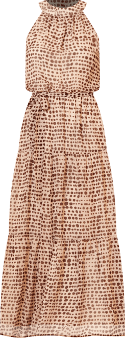 Women's Mock Neck 3 Tier Maxi Dress