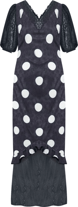 Women's Frill Detail Puff Sleeve Midi Dress