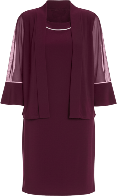 Women's 2-Piece Rhinestone Trim Detail Jacket Dress