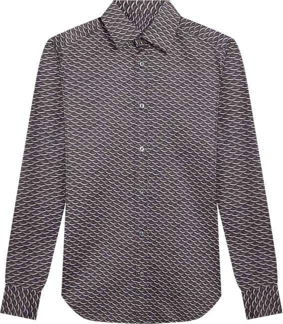 Men's Agnar Regular Fit Wave Geometric Print Shirt