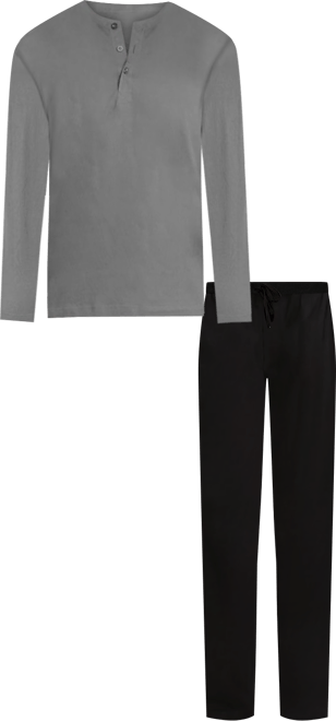 Sleep Hero Men's Henley Neck Knit Pajama Set