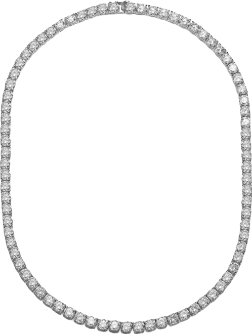Classic 4mm Clear Round Cubic Zirconia Tennis Necklace