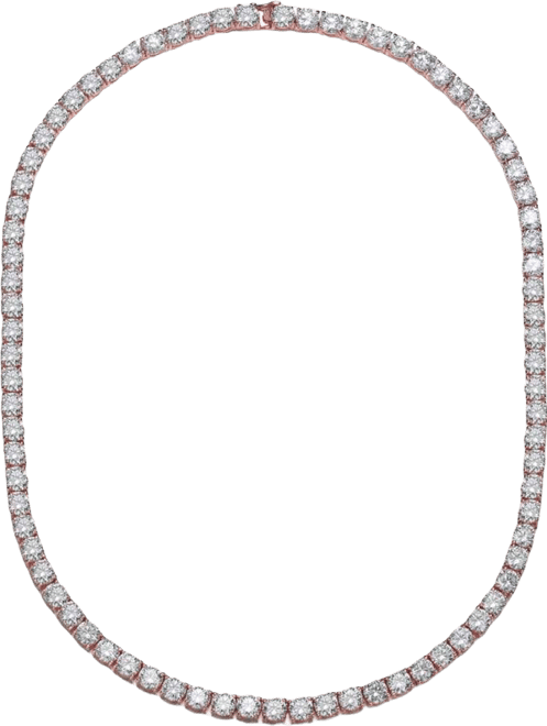 Classic 4mm Clear Round Cubic Zirconia Tennis Necklace