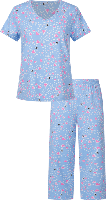 Women's Short Sleeve Cropped Pj Set