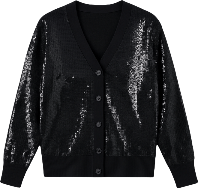 Women's Sequin Long Sleeves Cardigan Sweater