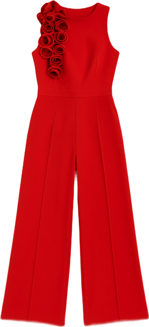 Women's Corsage Detail Pleated Jumpsuit