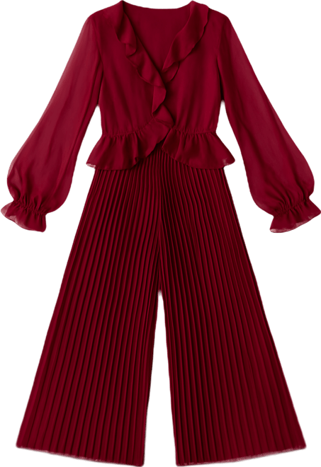 Women's Soft Chiffon Frill Jumpsuit