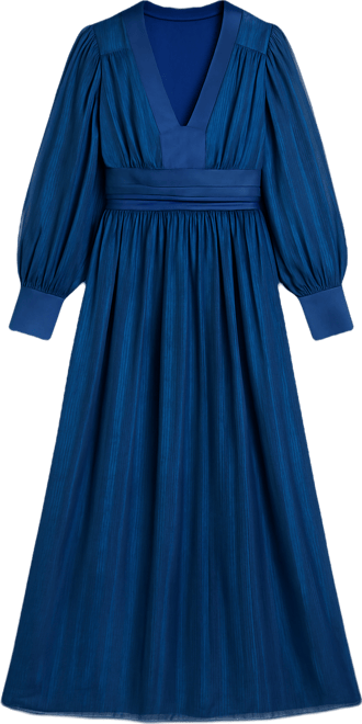 Women's V-Neck Long Sleeve Maxi Dress