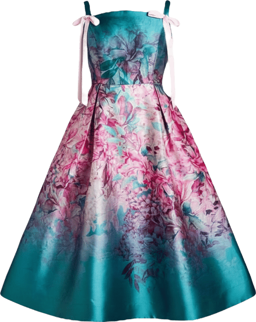 Women's Strappy Bow Detail Twill Midi Dress