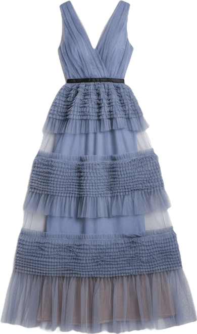 Women's Sleeveless Mesh Wrap Top Maxi Dress