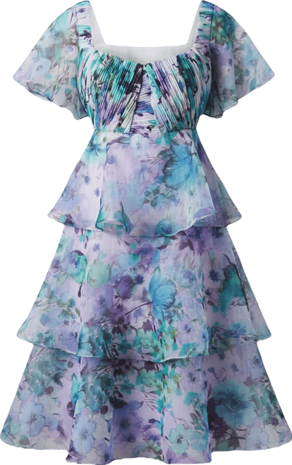 Petite Organza Tiered Dress