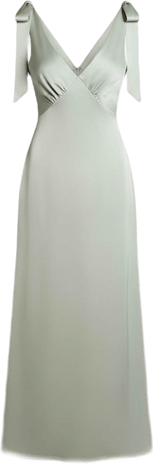 Petite Satin Back Maxi Bridesmaid Dress