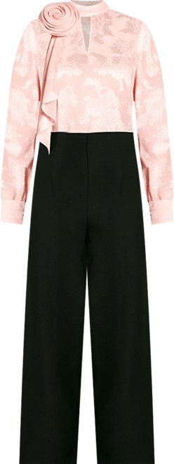 Women's Satin Jacquard Corsage 2 In 1 Jumpsuit