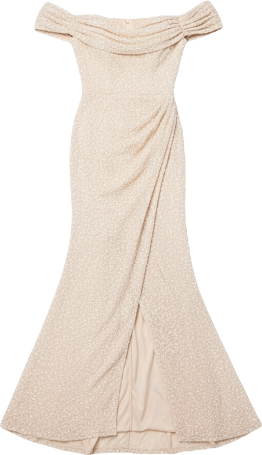 Women's Sequin Bardot Maxi Bridesmaid Dress