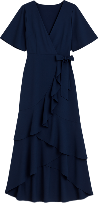 Women's Angel Sleeve Bridesmaid Maxi Dress