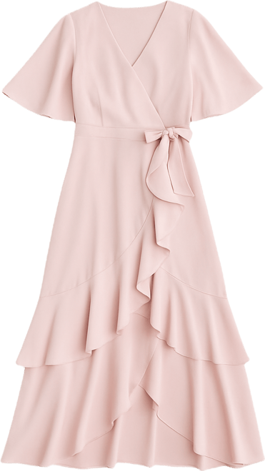 Women's Angel Sleeve Bridesmaid Maxi Dress