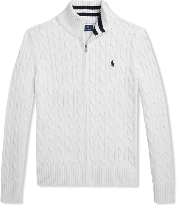 Boys' Cable Knit Cotton Full Zip Sweater - Big Kid, Little Kid