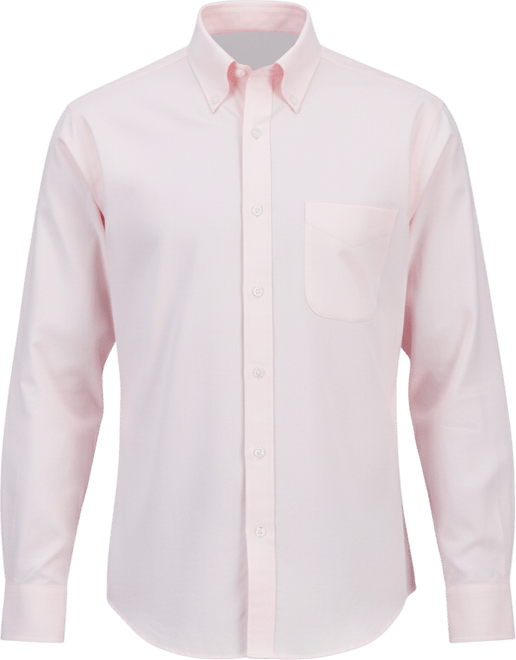 Men's Regular Fit Non-Iron Polo Button-Down Collar Solid Pinpoint Dress Shirt