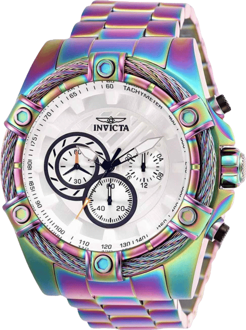 Men's 25520 Bolt Quartz Chronograph White Dial Watch