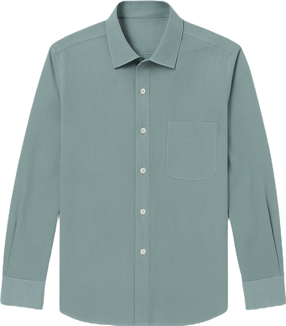 Men's Regular-Fit Spread Collar Micro-Houndstooth Dress Shirt