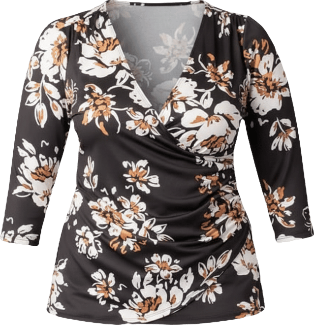 Plus Size Femme Fatale Faux Wrap Top