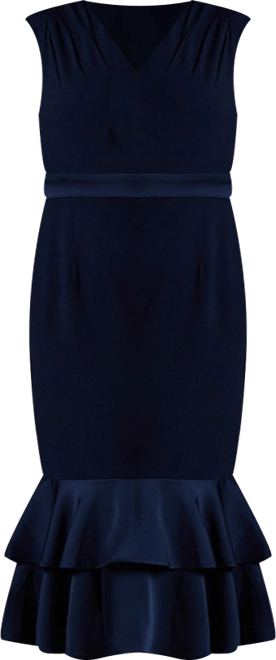 Women's Satin Back Crepe Dress With Peplum