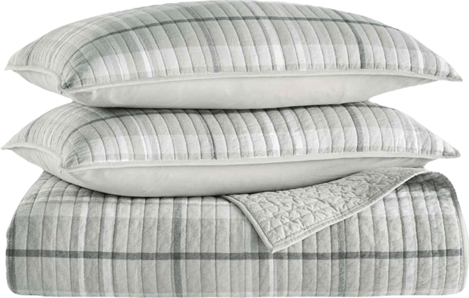 Brushed Cotton Plaid 3-Pc. Quilt Set, Full/Queen, Macy's Exclusive