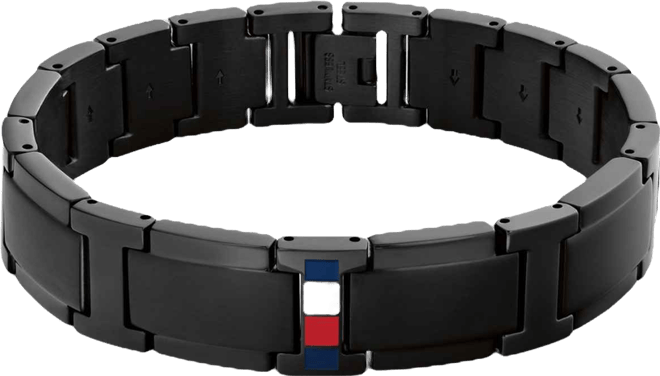 Men's Black Ion-Plating Stainless Steel Adjustable Bracelet