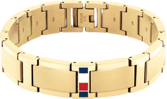 Men's Gold-Plated Stainless Steel Adjustable Bracelet