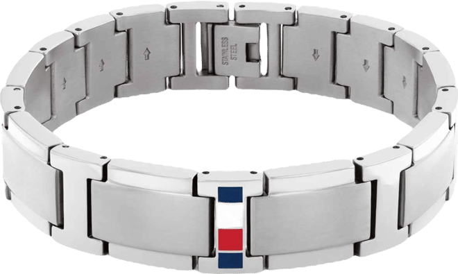 Men's Silver-Tone Stainless Steel Adjustable Bracelet