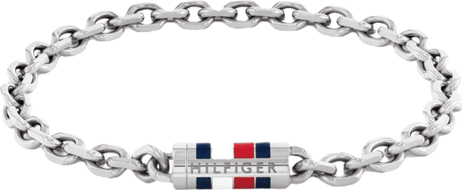 Men's Silver-Tone Stainless Steel Chain Bracelet