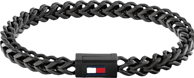 Men's Black Ion-Plating Stainless Steel Braided Bracelet