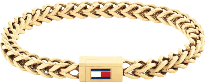 Men's Gold-Plated Stainless Steel Braided Bracelet