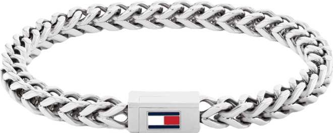 Men's Silver-Tone Stainless Steel Braided Bracelet