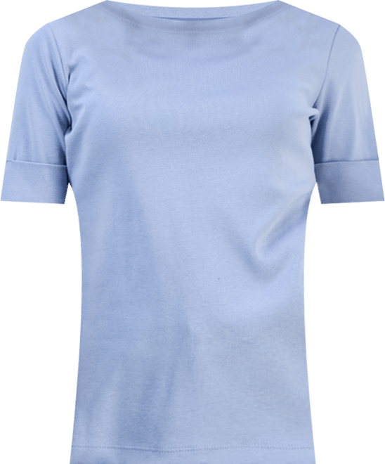 Petite Cotton Elbow-Sleeve Boat-Neck Top, Exclusively at Macy's