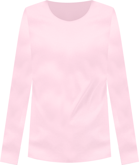 Petite Scoop-Neck Long-Sleeve Cotton Top, Created for Macy's