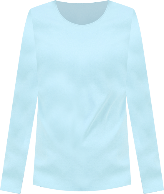 Petite Scoop-Neck Long-Sleeve Cotton Top, Created for Macy's