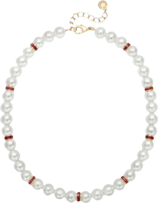 Color Pave & Imitation Pearl Beaded Collar Necklace, 16" + 2" extender, Macy's Exclusive