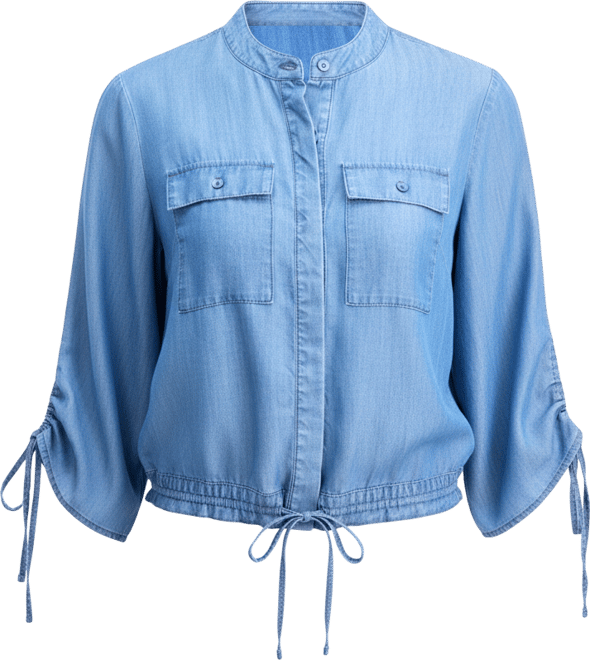 Women's Chambray Tie-Sleeve Blouse, Macy's Exclusive