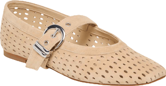 Women's Mikel Perforated Buckle Mary Jane Flats