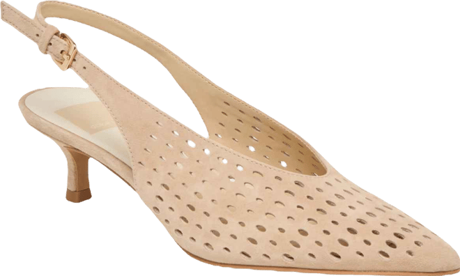 Women's Alenna Perforated Pointed Toe Kitten Heel Pumps