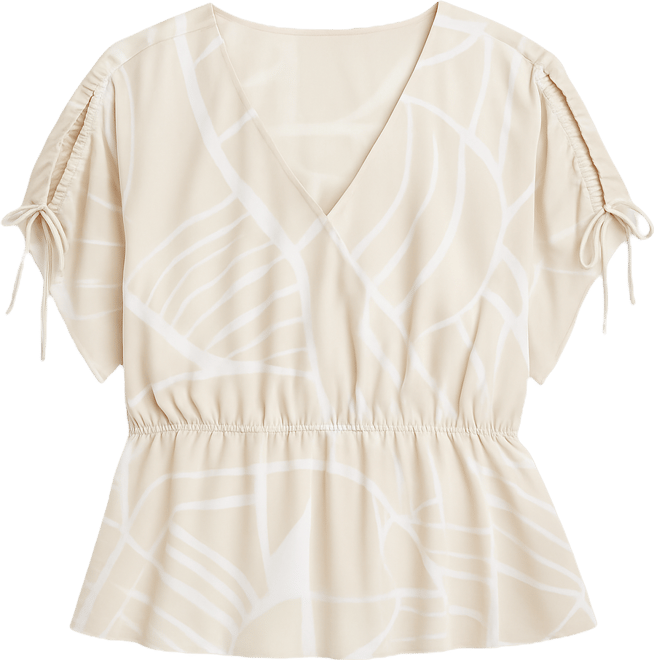 Plus Size Printed Split-Sleeve Peplum Top, Macy's Exclusive