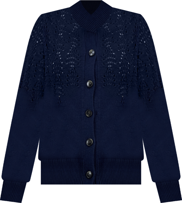 Petite Pointelle-Knit Crewneck Cardigan, Macy's Exclusive