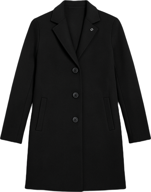 Women's Single-Breasted Notched-Collar Coat