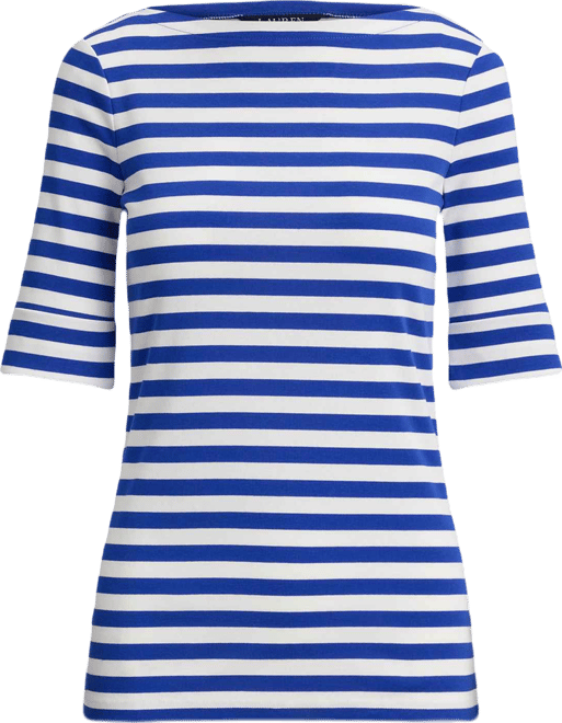 Women's Striped Boat Neck T-Shirt