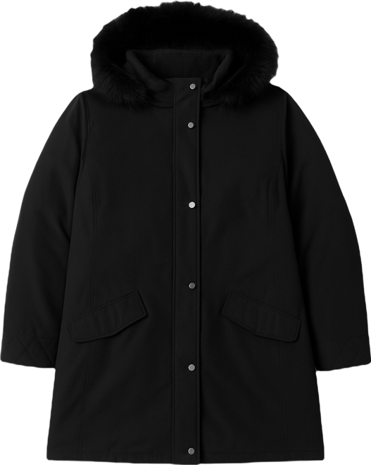 Plus Size Faux Fur Down Parka Coat