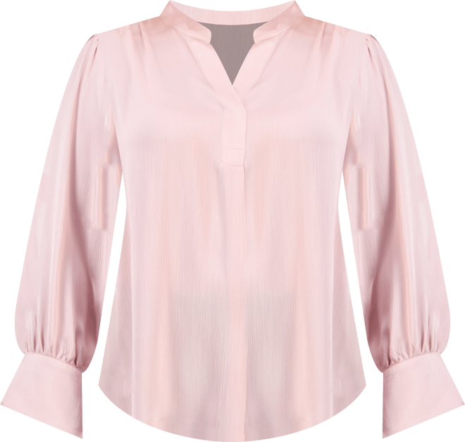 Plus Size Split-Neck Textured Top